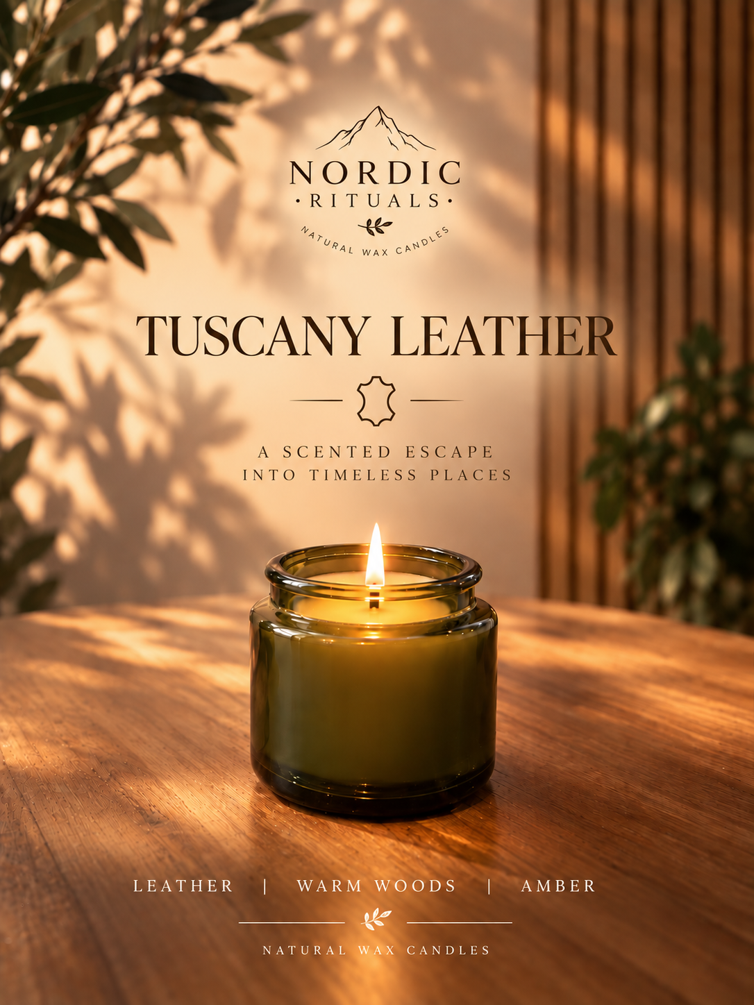 Tuscany Leather – Handmade Beeswax Scented Candle